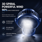 Rechargeable Clip-On Portable Desk Fan 4-Speed Quiet 10000mAh Battery