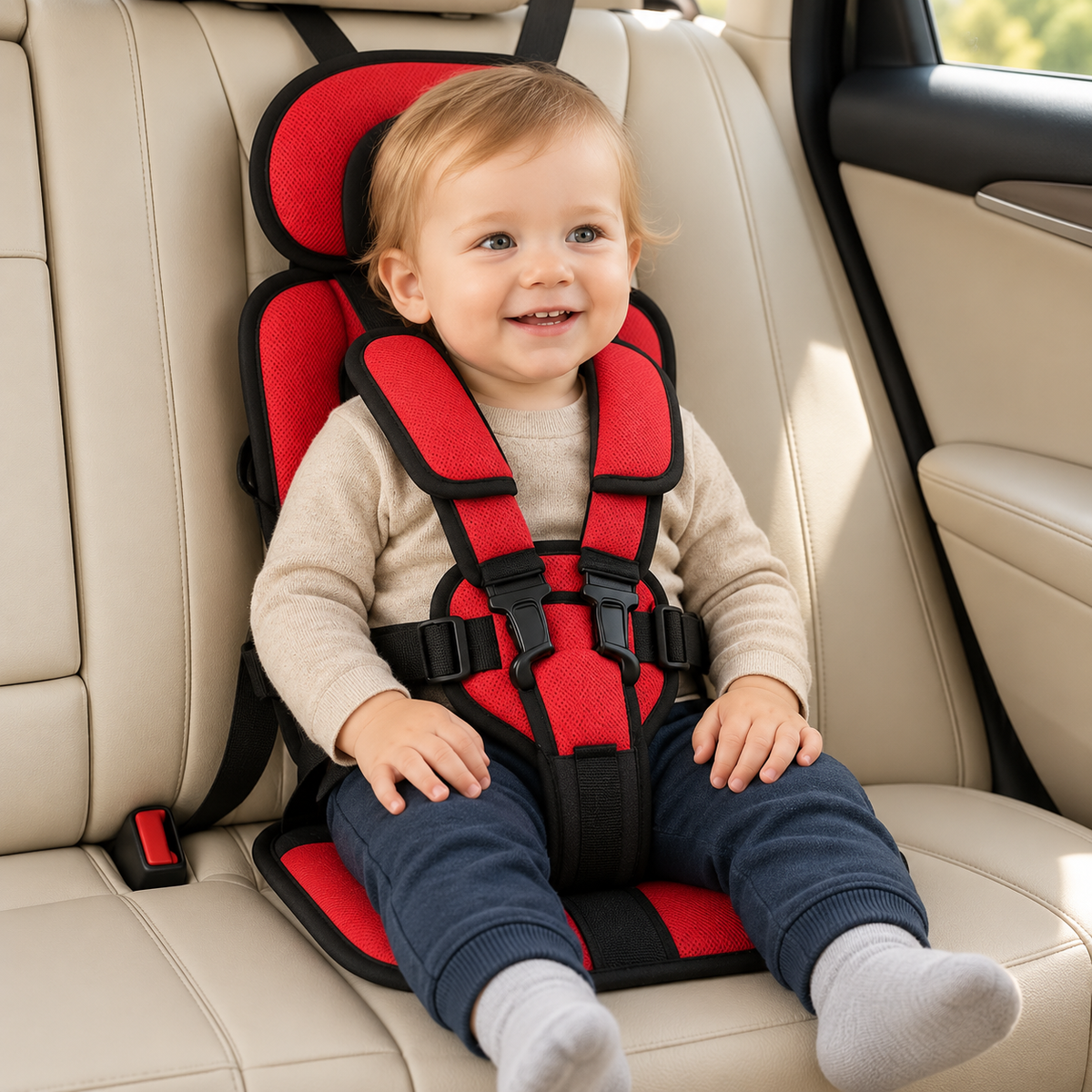 Portable Child Travel Car Seat Safe Foldable Booster