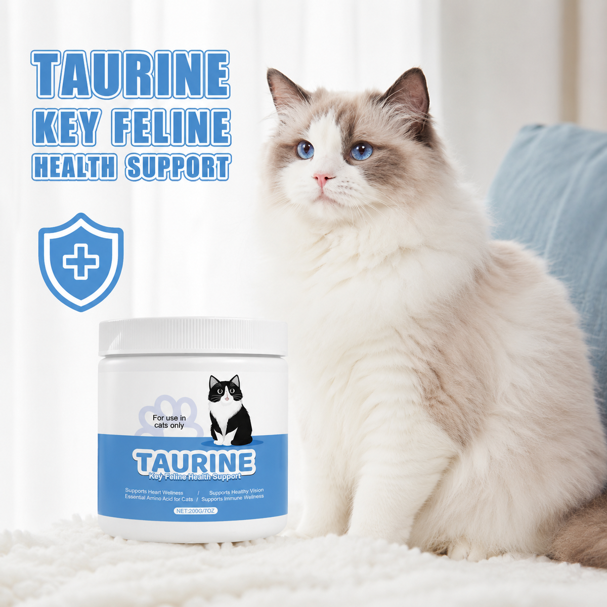 Taurine Powder for Cats – 200g Feline Nutritional Supplement