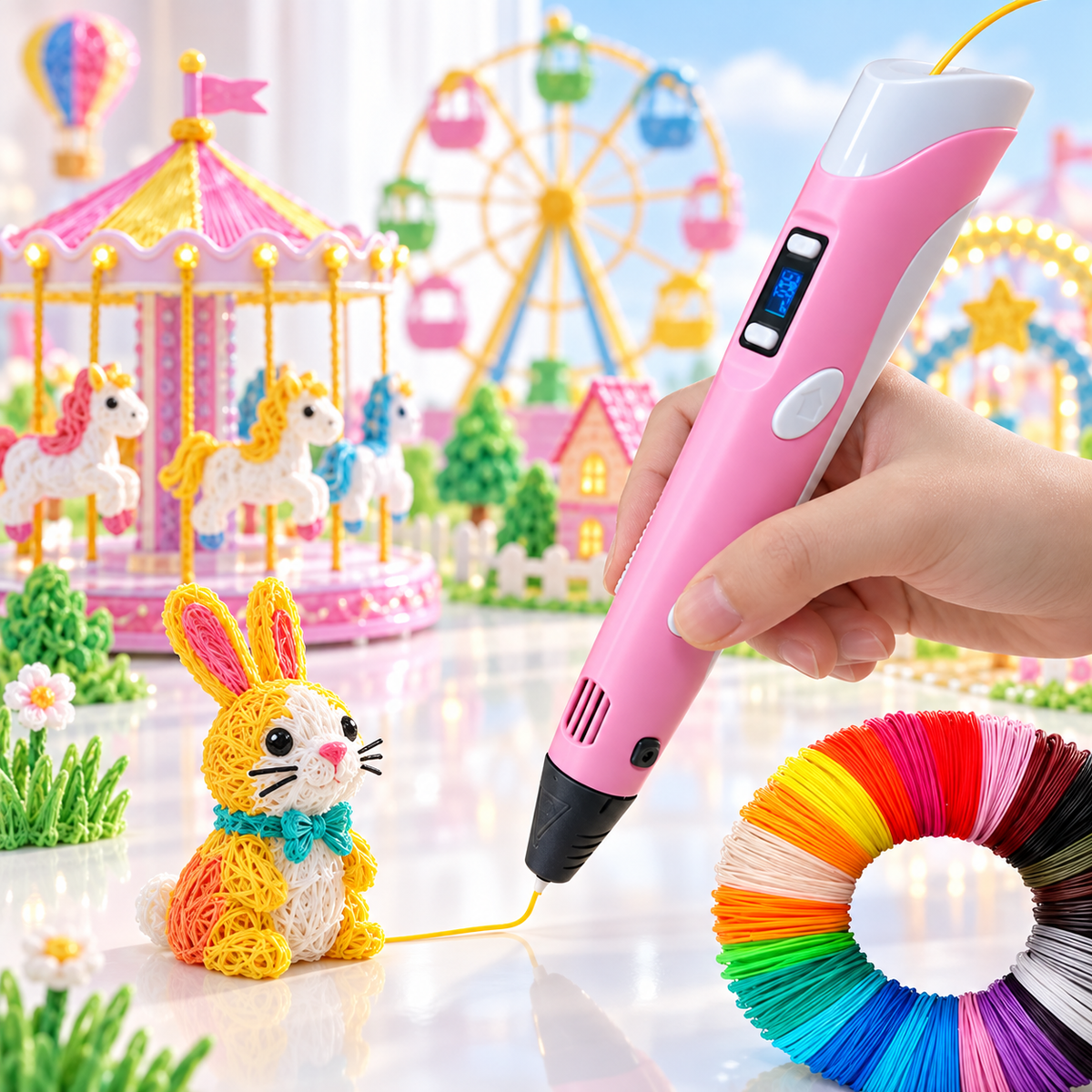 3D Printing Pen for Kids with 50m Filament Drawing Craft Set