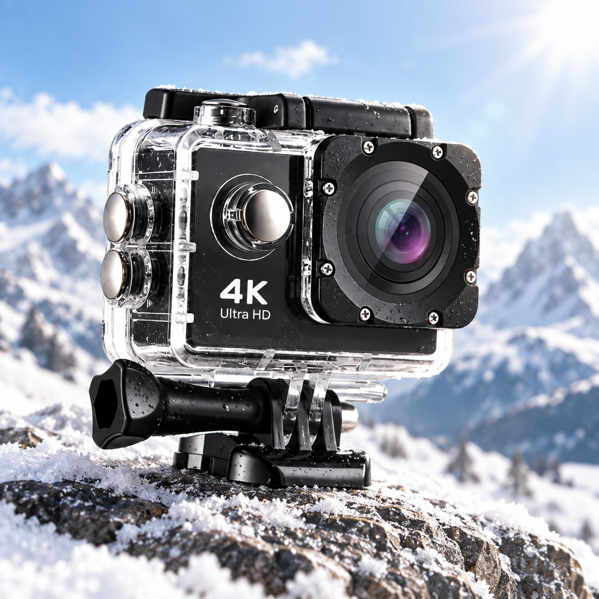 4K Ultra HD Action Camera Waterproof WiFi for Vlogging Sports
