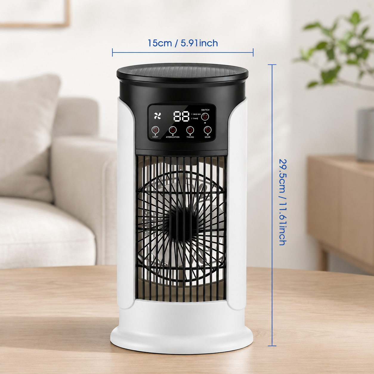 Portable 3-in-1 Air Conditioner Fan Air Cooler Humidifier with Night Light