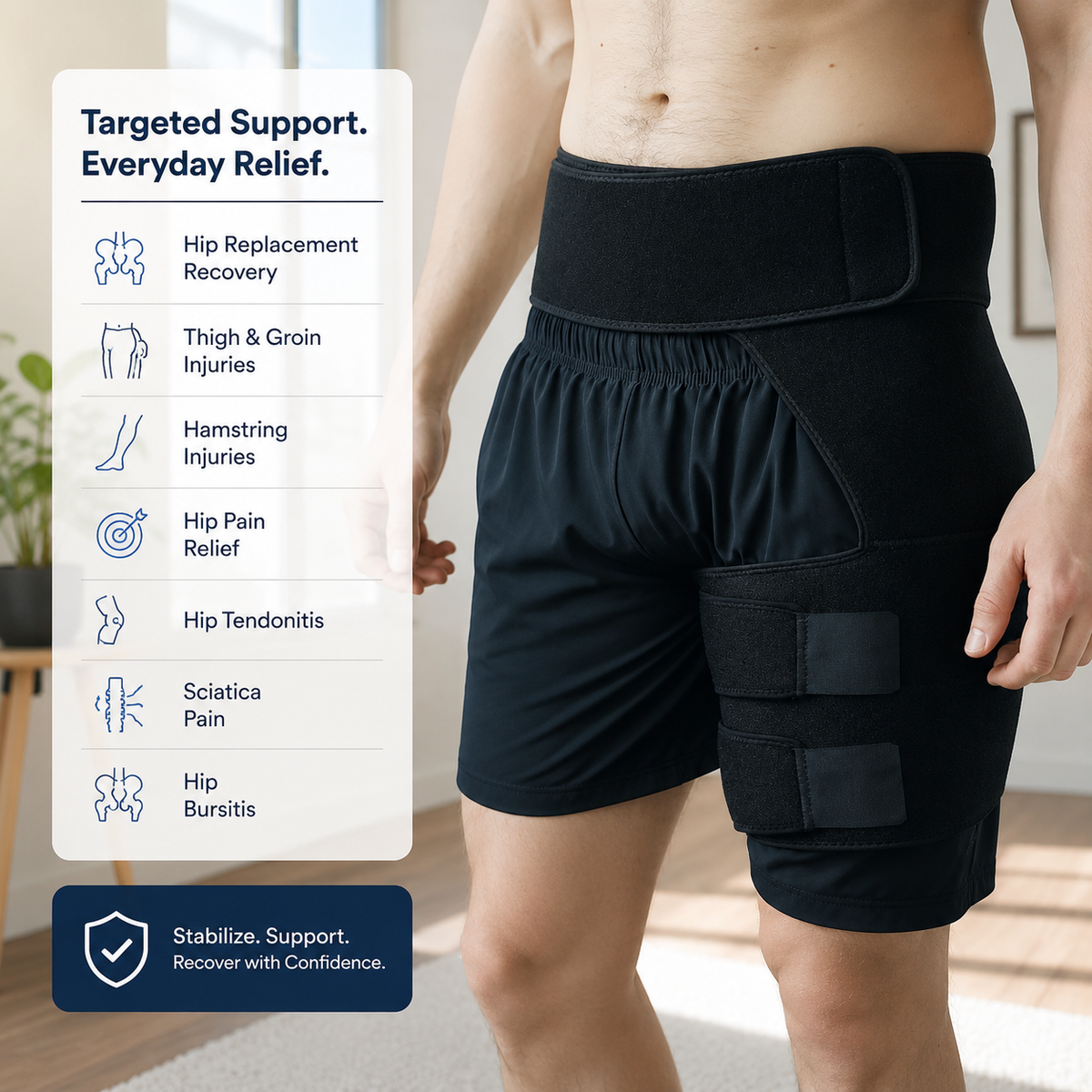 Adjustable Hip & Thigh Support Brace – Compression Wrap