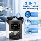 Portable 3-in-1 Air Conditioner Fan Air Cooler Humidifier with Night Light