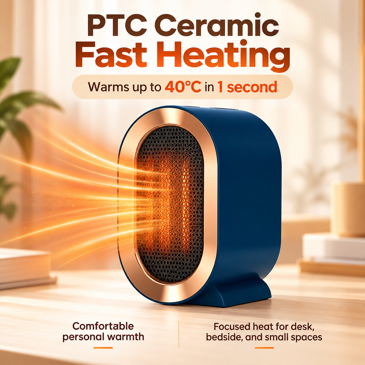 Small Portable Electric Space Heater Energy Efficient
