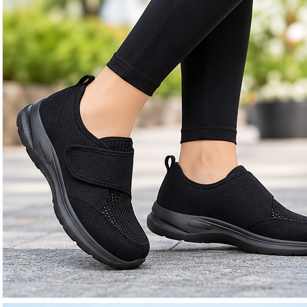 Women's Wide Fit Adjustable Trainers for Swollen Feet