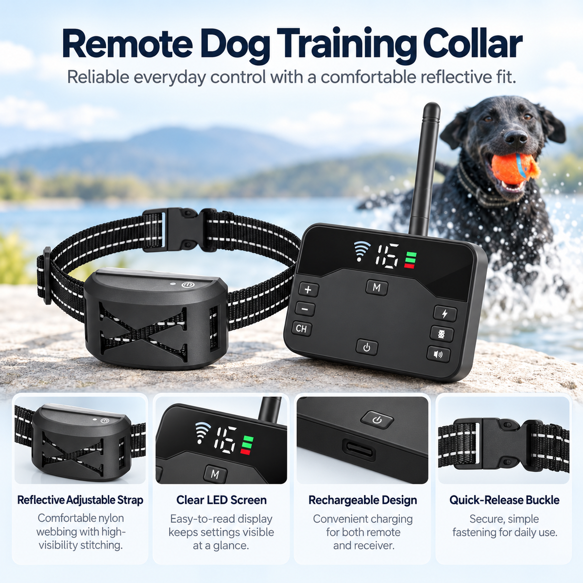 Wireless Dog Fence and Training Collar Waterproof Shock Vibrate