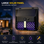 Solar LED Bug Zapper Mosquito Fly Trap Outdoor Insect Killer