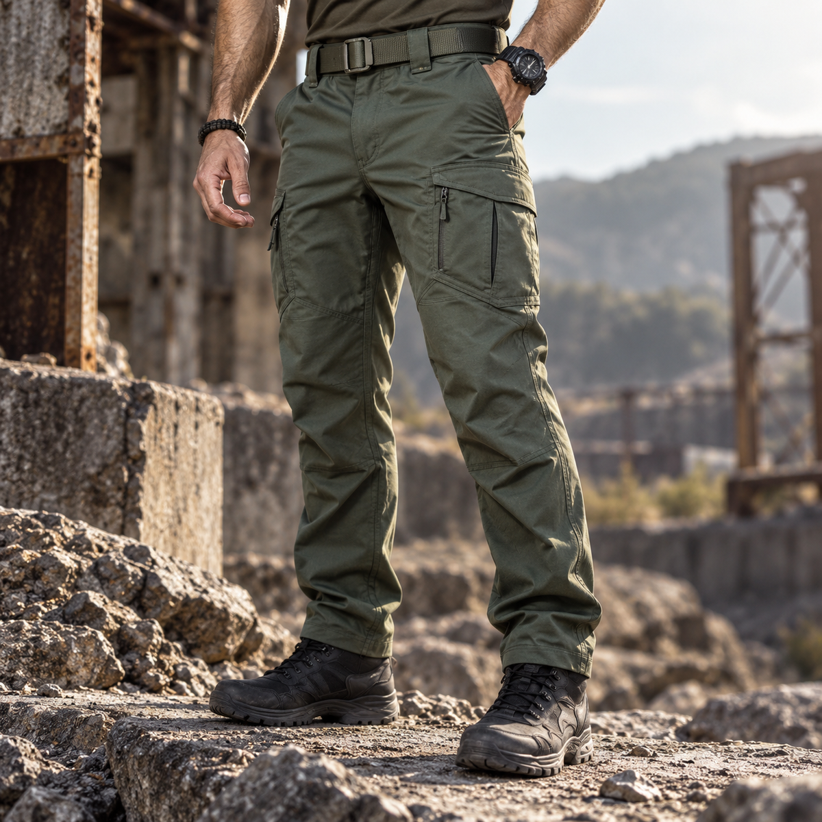 Tactical Waterproof Cargo Trousers Ripstop Quick Dry Multi Pocket