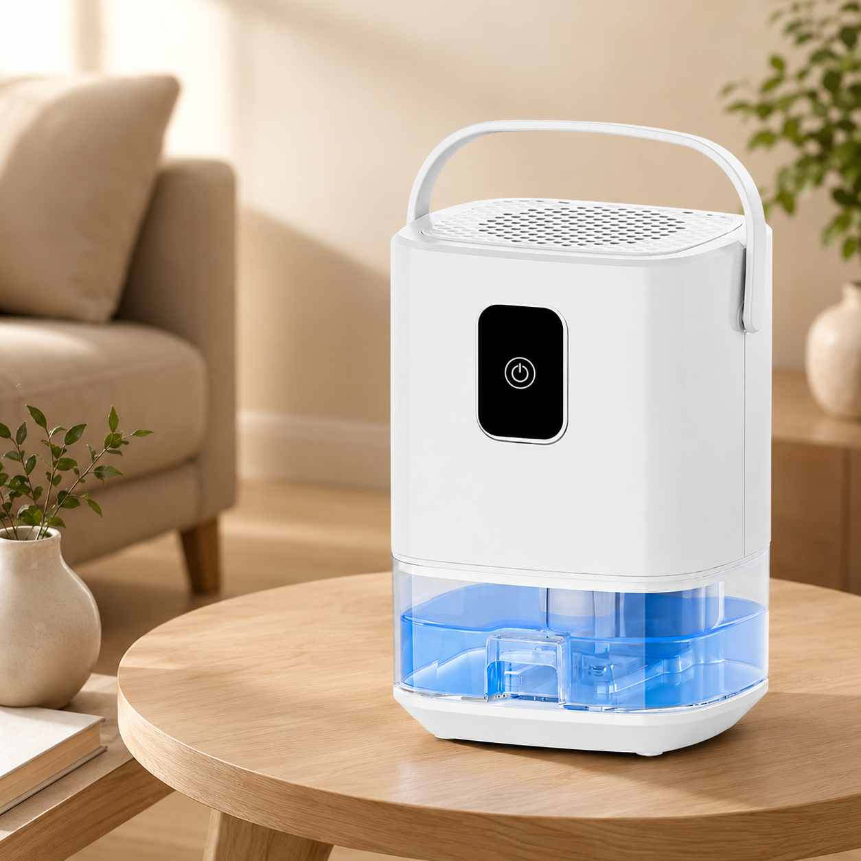 Compact Mini Dehumidifier, Quiet Portable Moisture Absorber for Bedroom & Bathroom