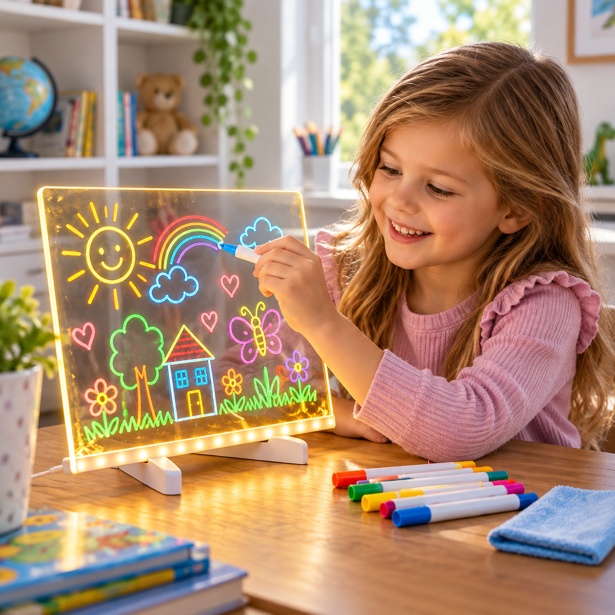 LED Writing Board Kids Light Up Drawing Tablet