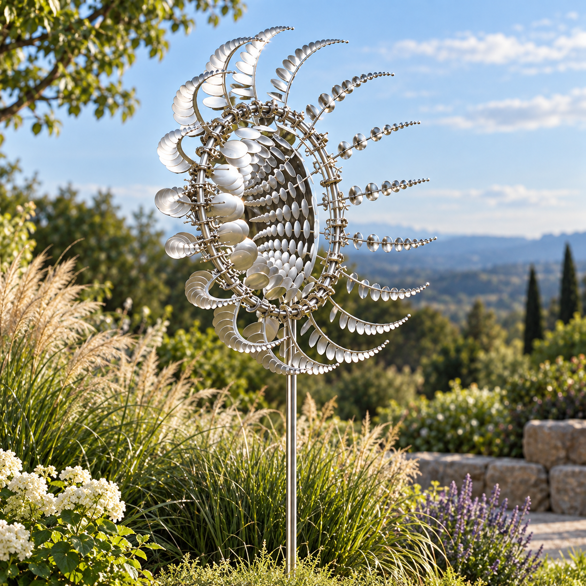 Kinetic Metal Wind Spinner Anti Rust Garden Windmill Decor