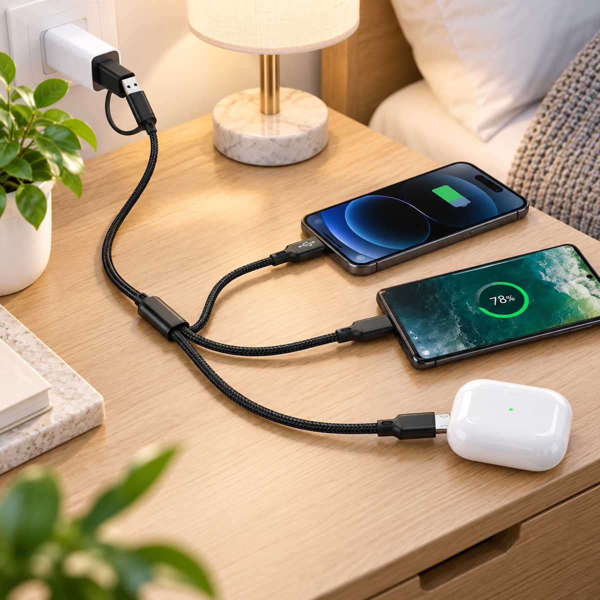 3 in 1 Charging Cable Multi USB Fast Charging Cord