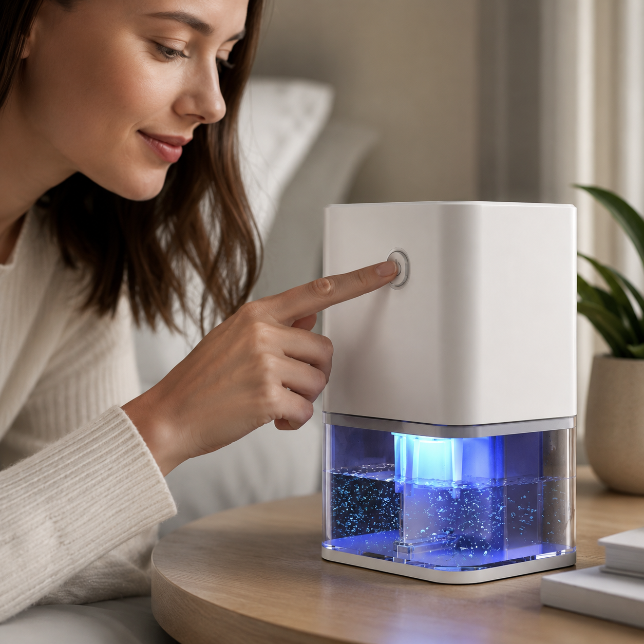 Electric Home Dehumidifier, Quiet Compact Moisture Remover for Bedroom, Bathroom & Basement