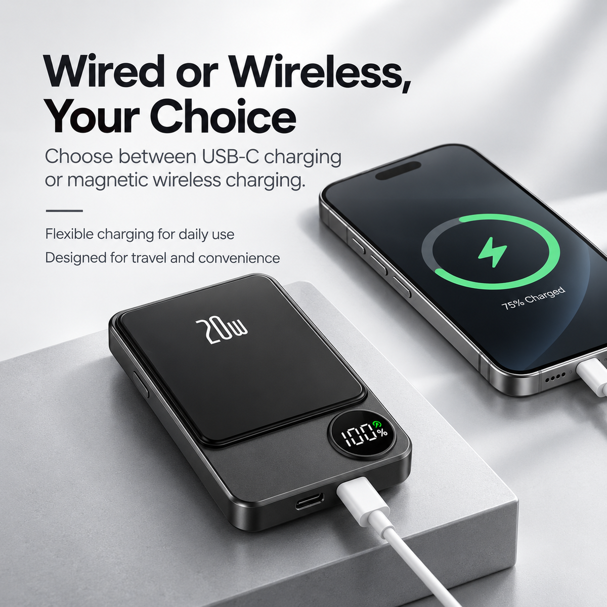 Magnetic Wireless Power Bank Fast Charging Portable Charger