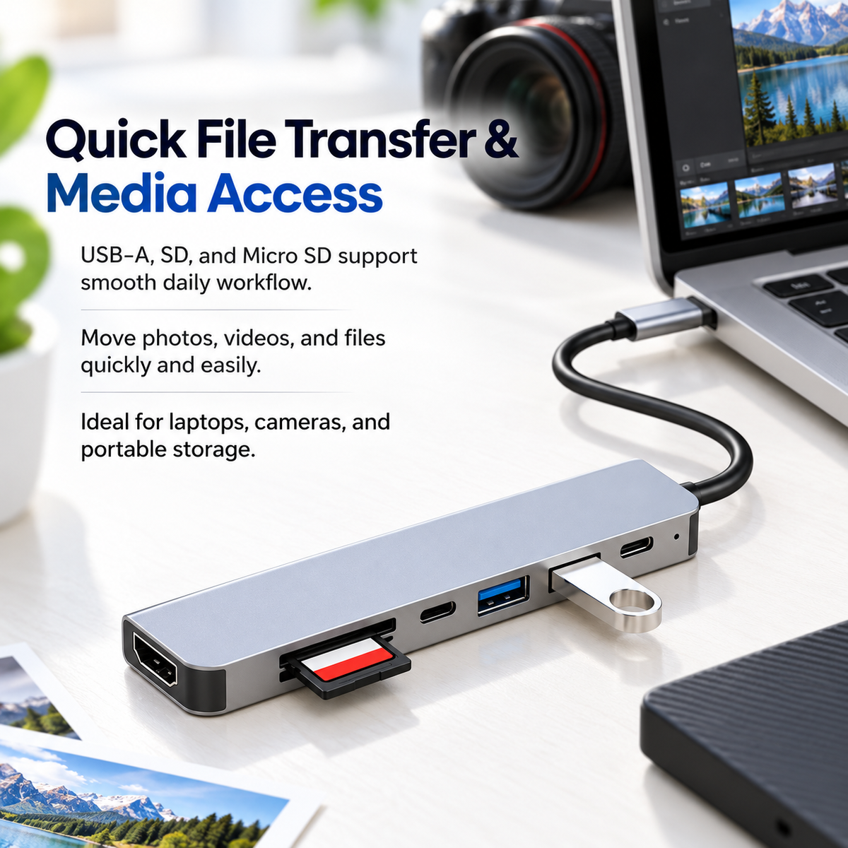 USB C Hub 7 in 1 Multiport Adapter HDMI 4K for MacBook Laptop