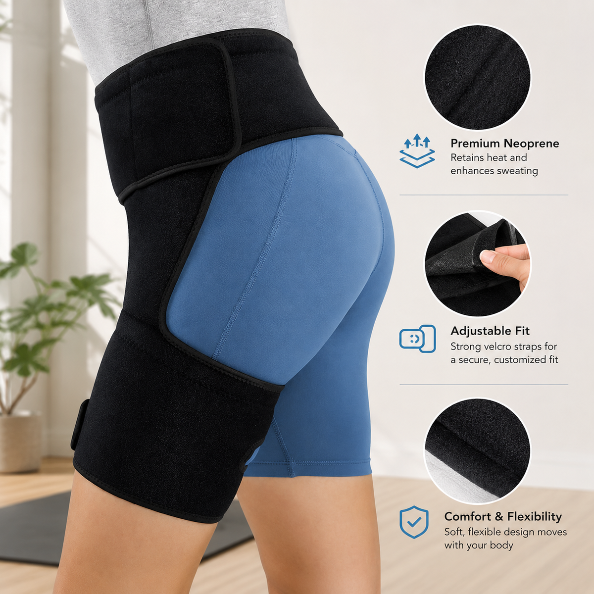 Adjustable Hip & Thigh Support Brace – Compression Wrap