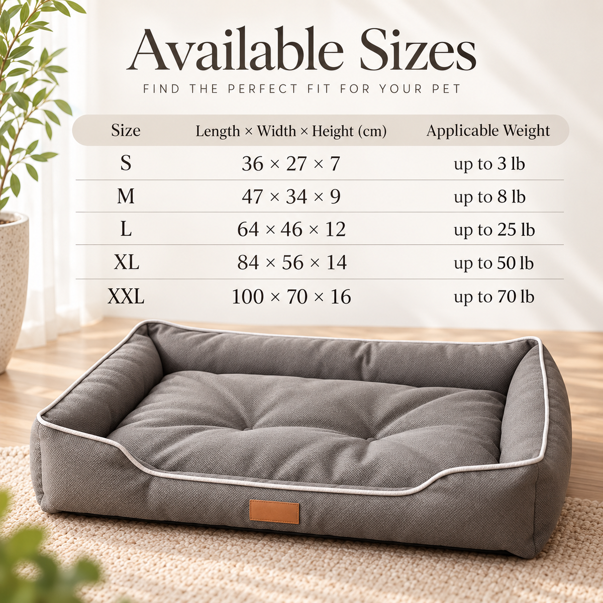 Orthopedic Memory Foam Dog Bed Sofa with Washable Cover for Arthritis