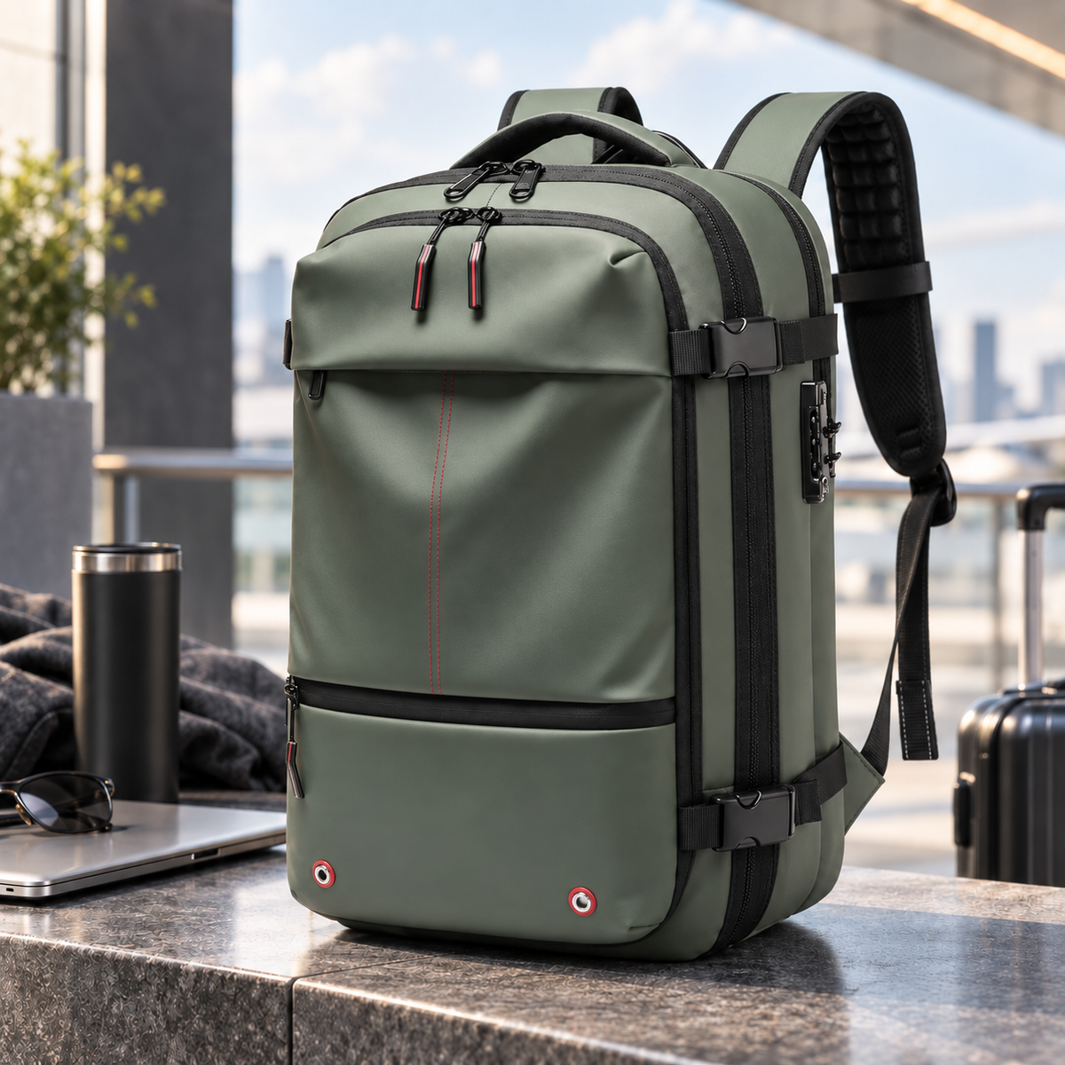 Vacuum Compression Backpack Travel Bag with Space Saver Bags