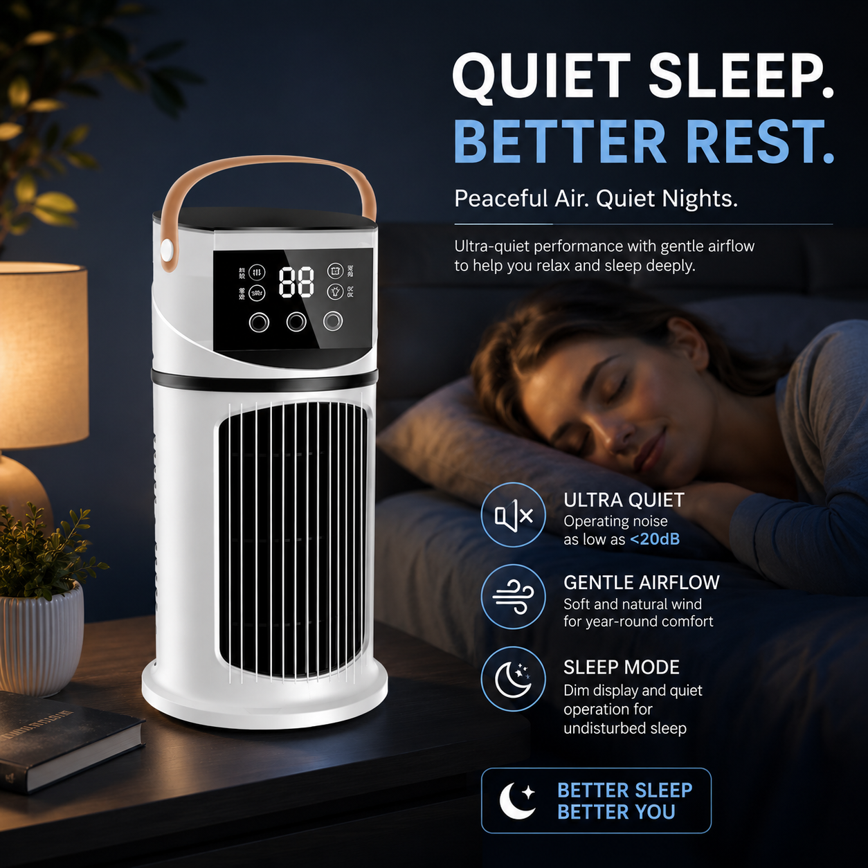 Portable Mini Tower Evaporative Air Conditioner Cooler Humidifier Fan