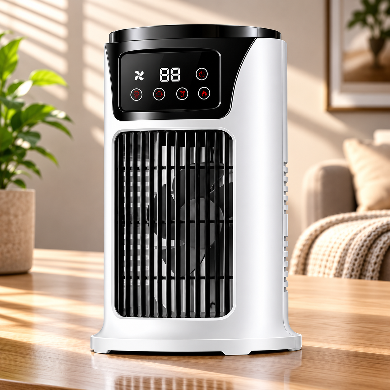 Portable Air Conditioner Desk Fan Humidifier Timer Quiet Air Cooler