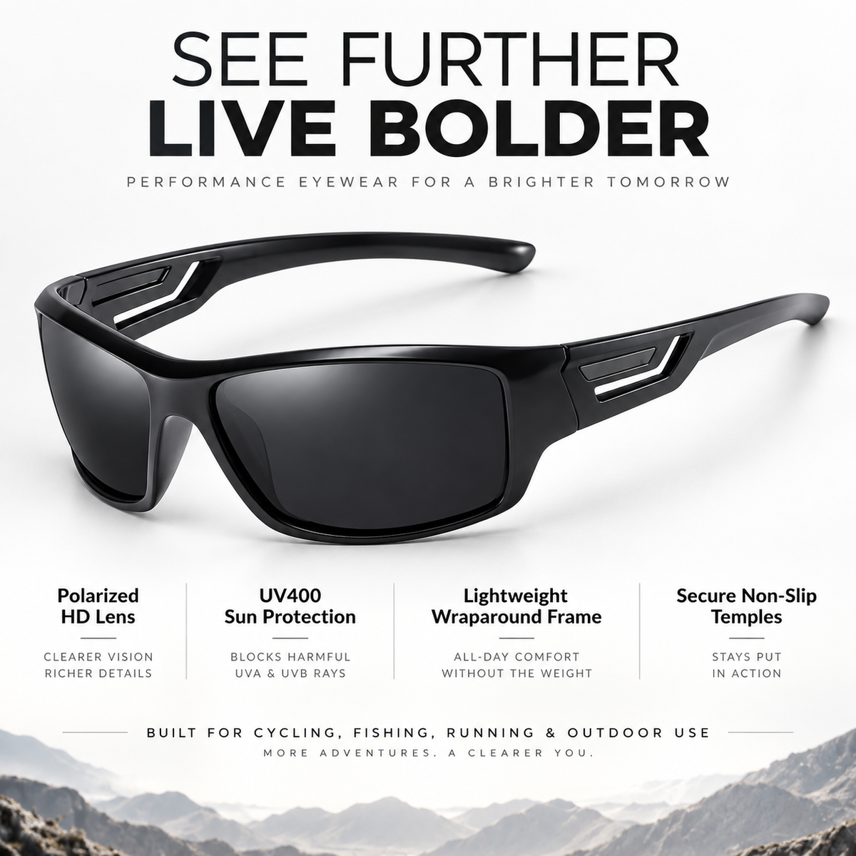 Polarised Sunglasses UV400 Mens Fishing Driving Glasses