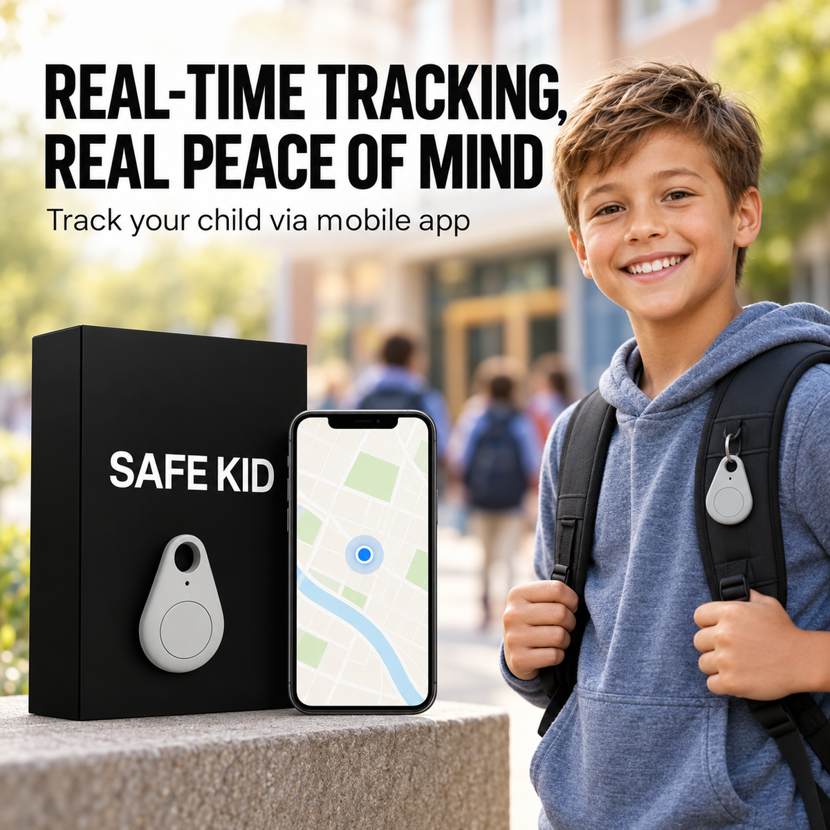 Child GPS Tracker Waterproof Real Time Location SOS
