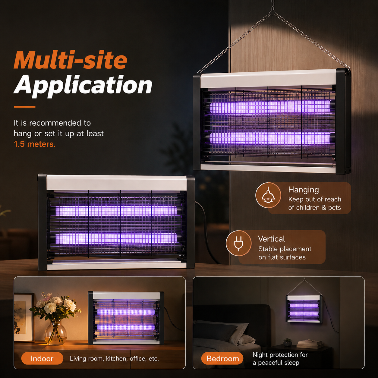 UV Electric Mosquito Killer Lamp Indoor Bug Zapper Fly Trap