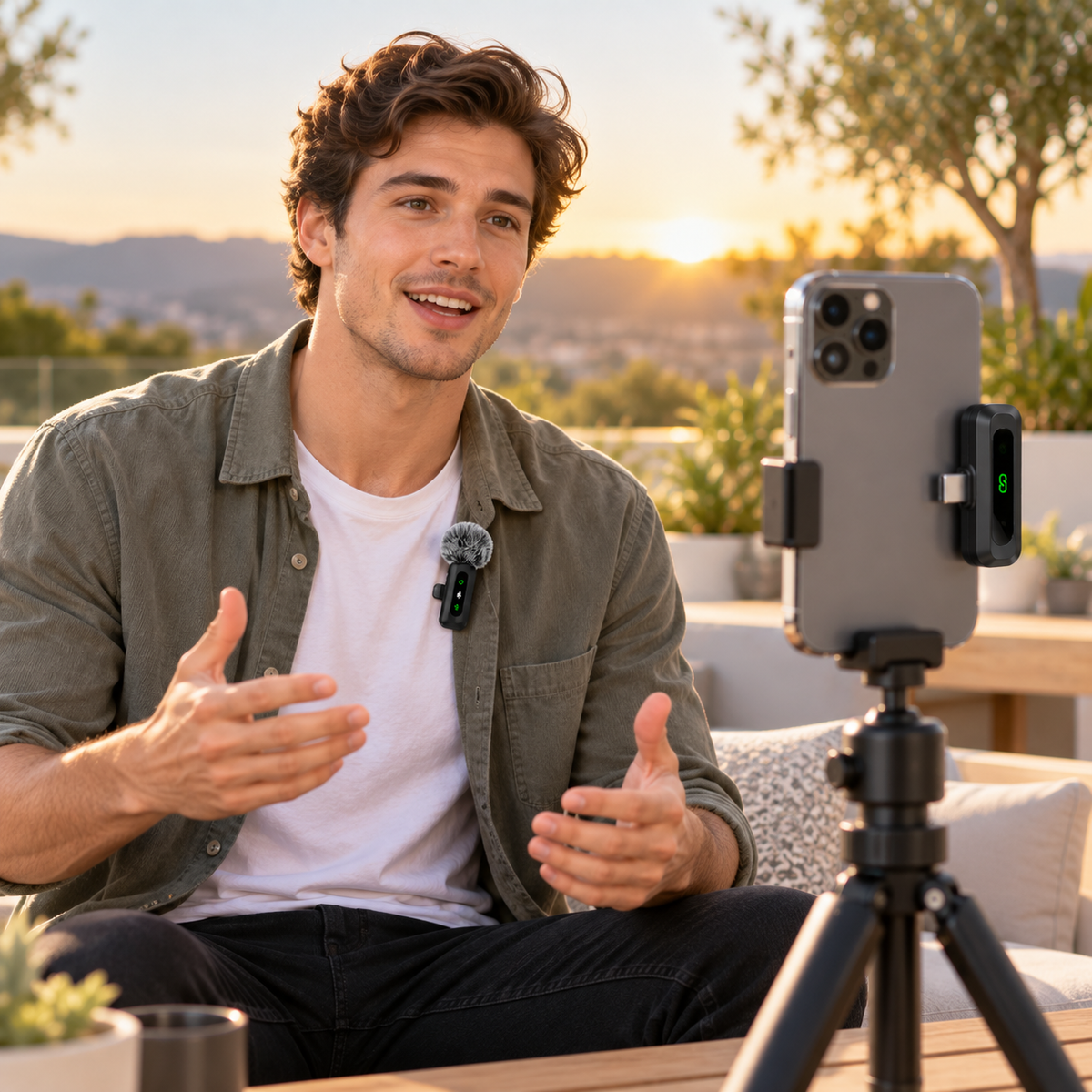 Wireless Lavalier Microphone for Phone USB-C and Lightning
