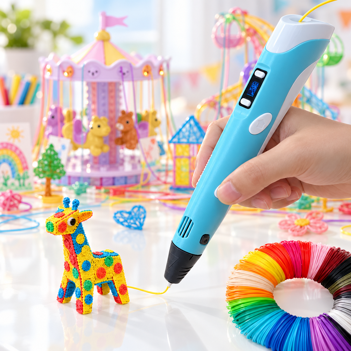 3D Printing Pen for Kids with 50m Filament Drawing Craft Set