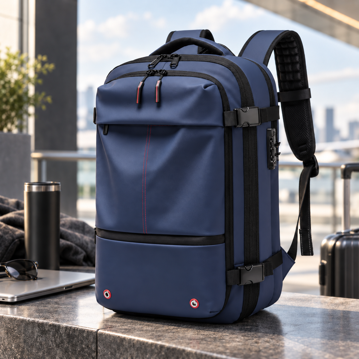 Vacuum Compression Backpack Travel Bag with Space Saver Bags