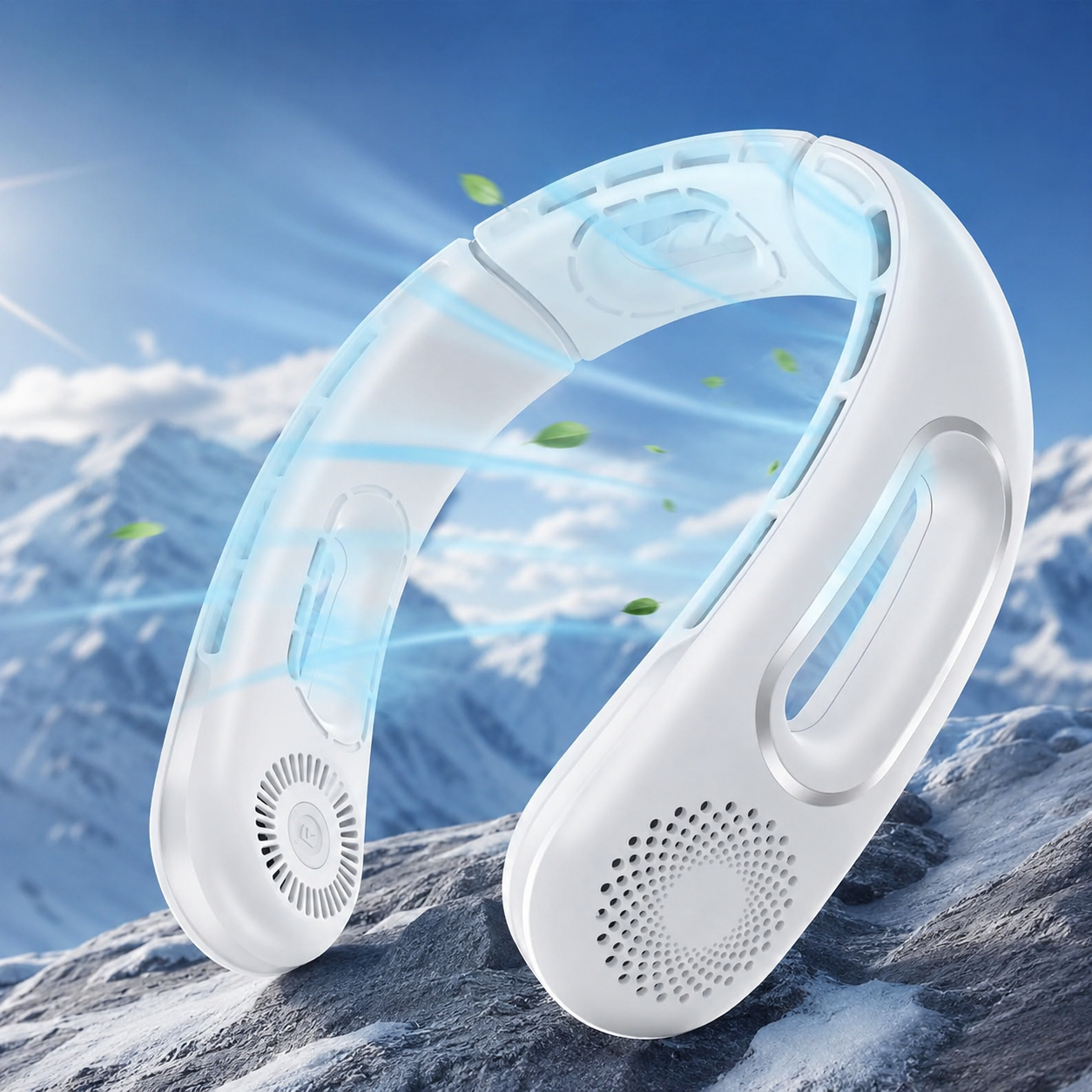 Bladeless Neck Fan Portable Rechargeable 4-Speed 360 Degree Cooling Fan