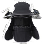 Outdoor Fishing Hat with Dual Solar Fans USB Rechargeable Sunshade
