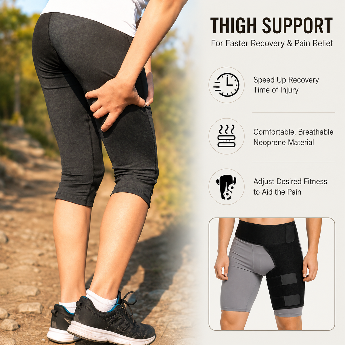 Adjustable Hip & Thigh Support Brace – Compression Wrap