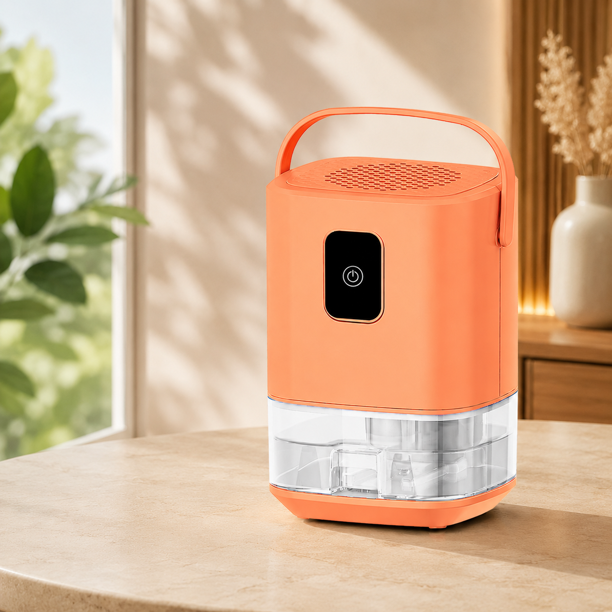 Compact Mini Dehumidifier, Quiet Portable Moisture Absorber for Bedroom & Bathroom