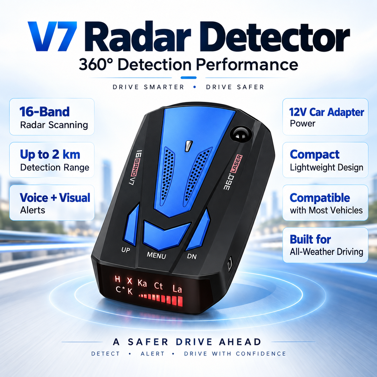 Radar Detector Speed Camera Detector Long Range for Cars UK