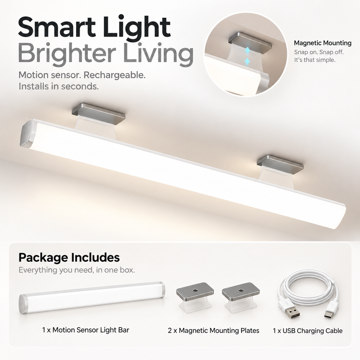 Wireless LED Night Light Motion Sensing Rechargeable
