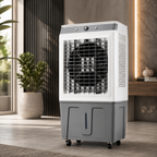 Large Evaporative Air Cooler, Portable 35-45L Ice & Water Cooling Fan for Home & Office