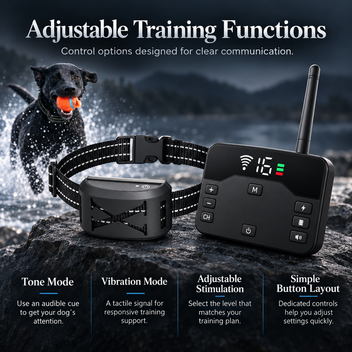 Wireless Dog Fence and Training Collar Waterproof Shock Vibrate