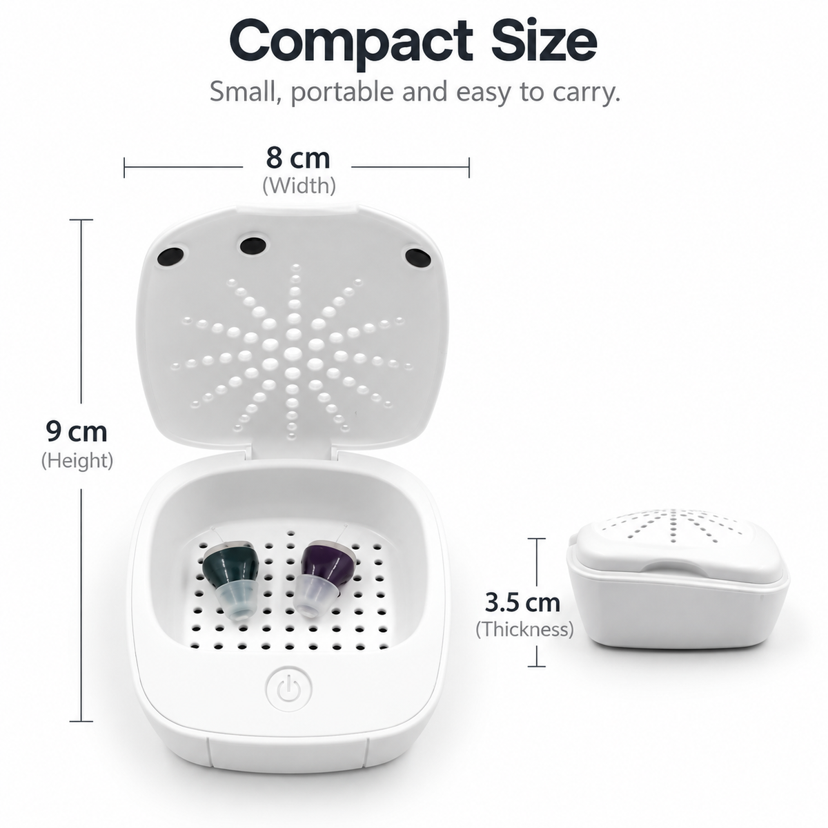 Hearing Aid Drying Box USB Dehumidifier Cleaner Storage Case