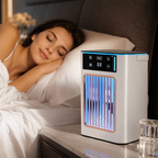 Portable Evaporative Air Cooler, USB Desktop Cooling Fan with Humidifier & Mist Spray