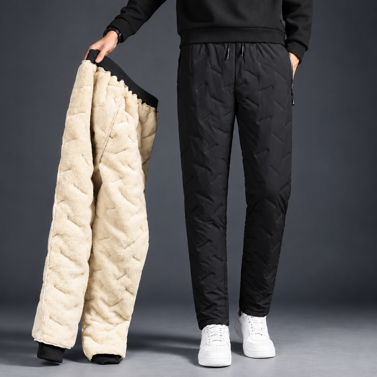Waterproof Fleece Lined Thermal Trousers Mens Womens Cargo