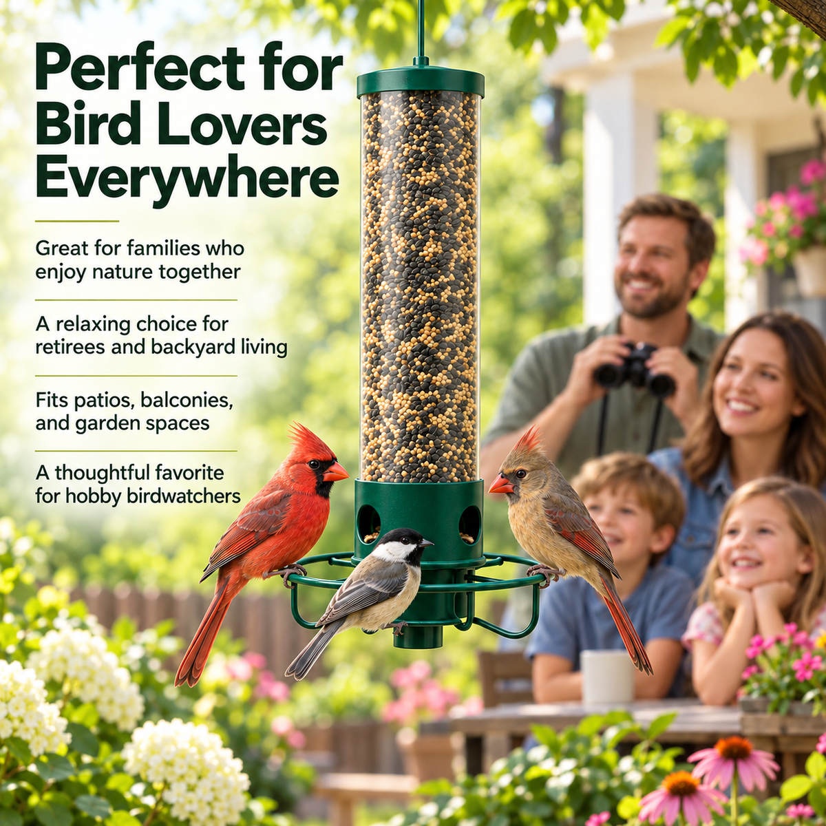 Squirrel Proof Bird Feeder Heavy Duty Metal for Garden Birds