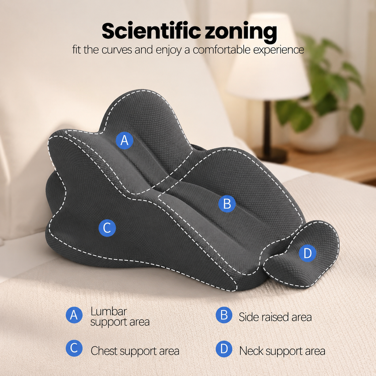 Ergonomic Memory Foam Reading & Lounging Wedge Pillow