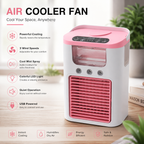 Portable Mini Evaporative Air Cooler Fan with LED Light