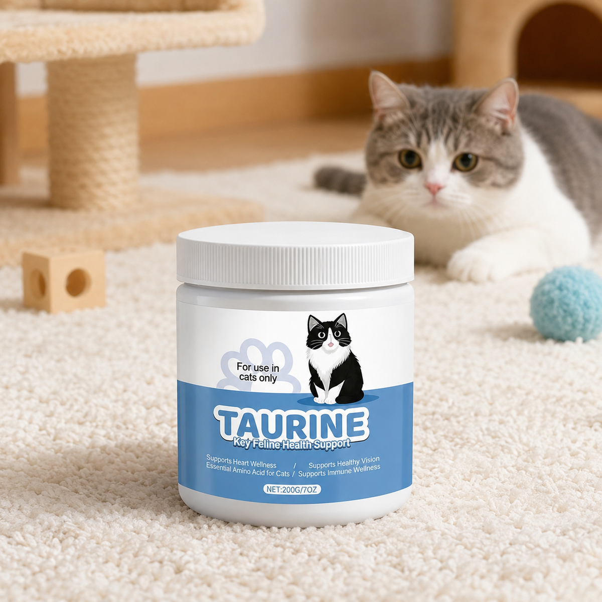 Taurine Powder for Cats – 200g Feline Nutritional Supplement