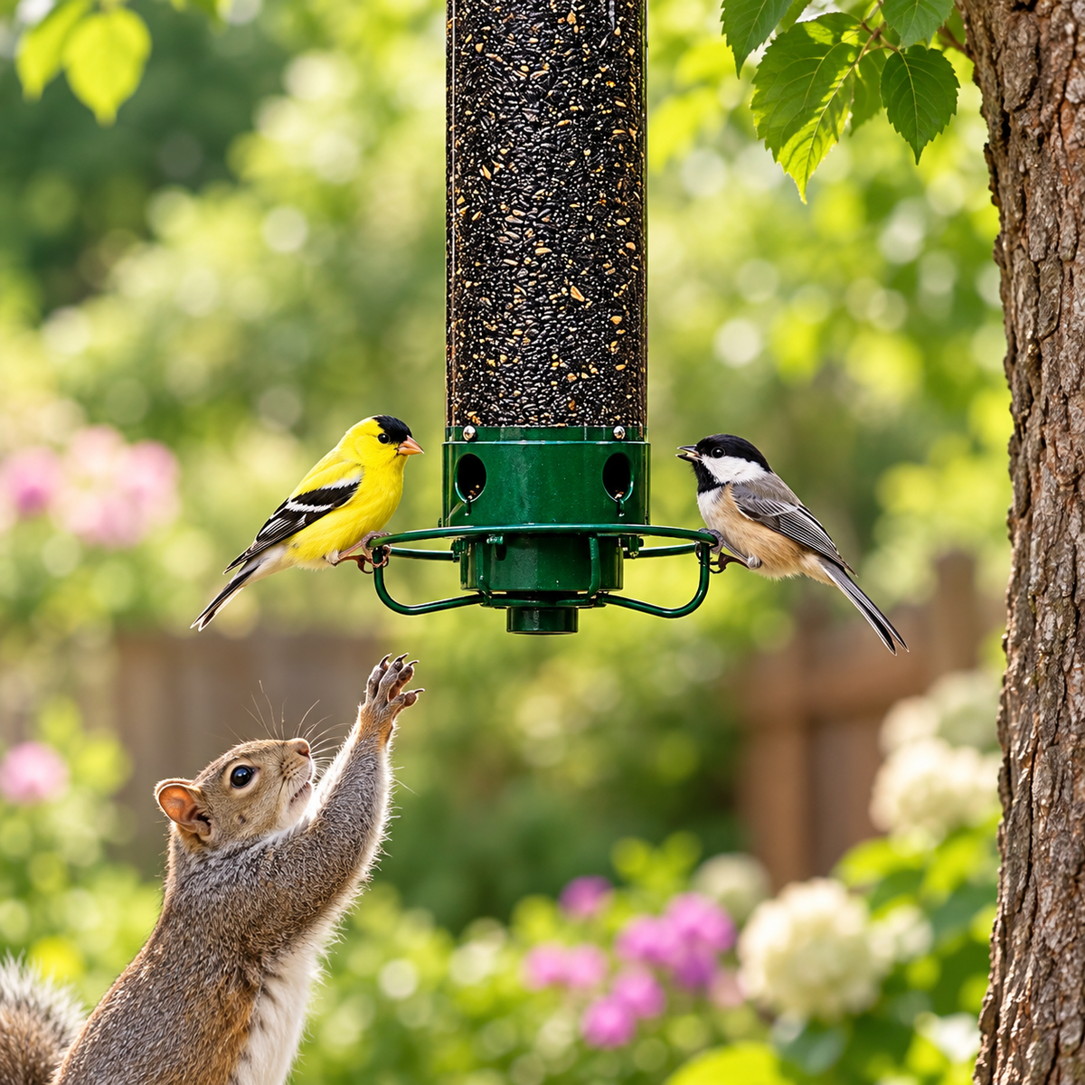 Squirrel Proof Bird Feeder Heavy Duty Metal for Garden Birds