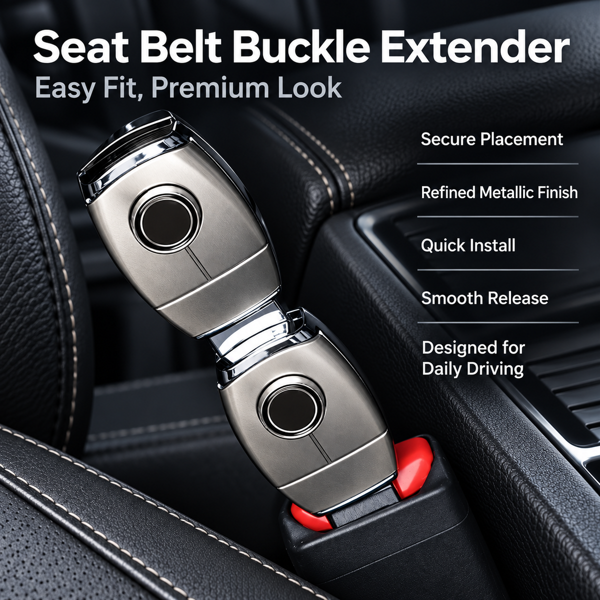 Metal Seat Belt Extender UK Legal Rigid for High End Cars
