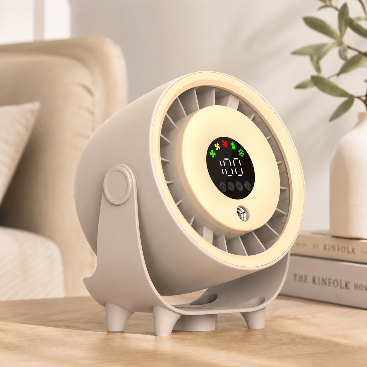 Portable Misting Fan Digital Display Quiet Cooling Humidifier Wall Mount