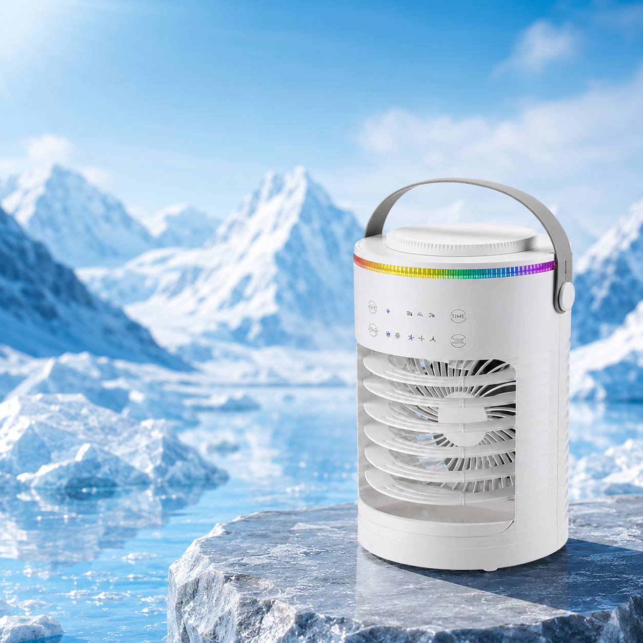 Mini Portable Desktop Air Conditioner Cooling Fan USB Timer RGB